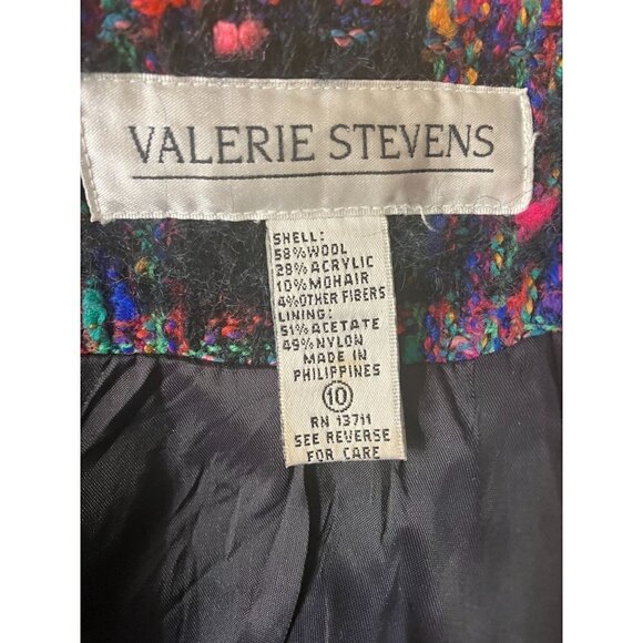 Vintage Psychedelic Boucle Plaid Oversize Blazer Jacket 10 Wool Mohair Dopamine - Picture 5 of 5